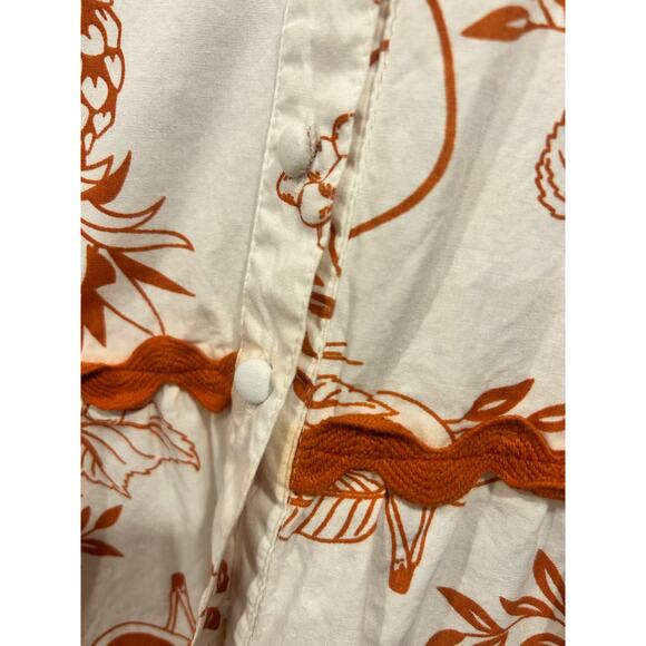 Meadow Rhodes ric rac dress pineapple tropical orange women's small - Picture 5 of 7